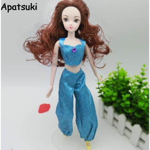 Doll Accessories Yoga Clothes for Barbie Dolls Fashion Cross Top Wide Leg Pants For Barbie Doll House Cosplay Latin Princess