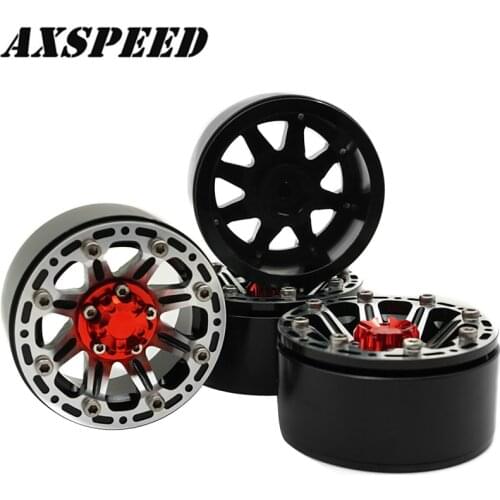 AXSPEED Metal Wheel Rims 1.9inch BEADLOCK Wheel Hubs for 1/10 RC Rock Crawler Axial SCX10 TAMIYA CC01 D90 D110