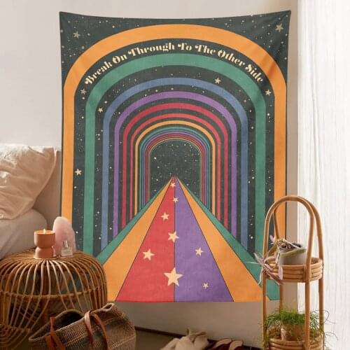 Regenboog Tapijt Muur Opknoping Bohemian Ouija Muur Art Decor Thuis Aesthetic Room Decor Tapestry Wall Hanging Decoration Mural