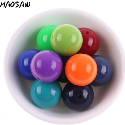 Choose Colors 25MM Fashion Bead Accessories Jewelry Chunky Bubblegum Solid Beads Color Acrylic Beads For Handmade Fine Jewelry