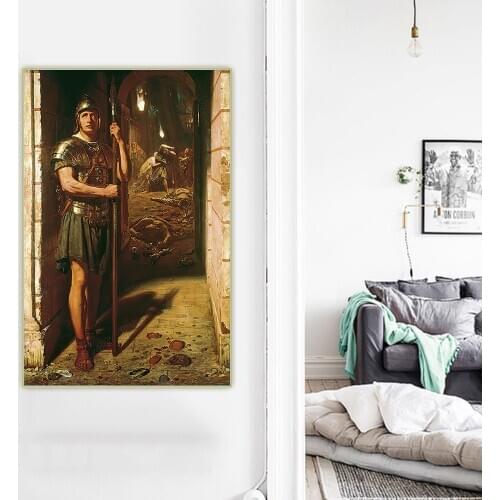 Citon Edward John Poynter《Faithful Unto Death》Canvas Oil Painting Artwork Poster Picture Wall Decor Home Living room Decoration