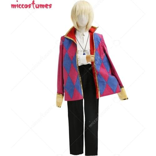 Kids Child Howls Moving Castle Howl Cosplay Costume Full Set with Jewelry Necklace