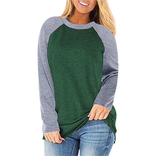Womens Plus Size Tunic Shirts Long Sleeve Color Matching Raglan Sleeve Blouses And Tops Woman Autumn Winter Clothing blusas