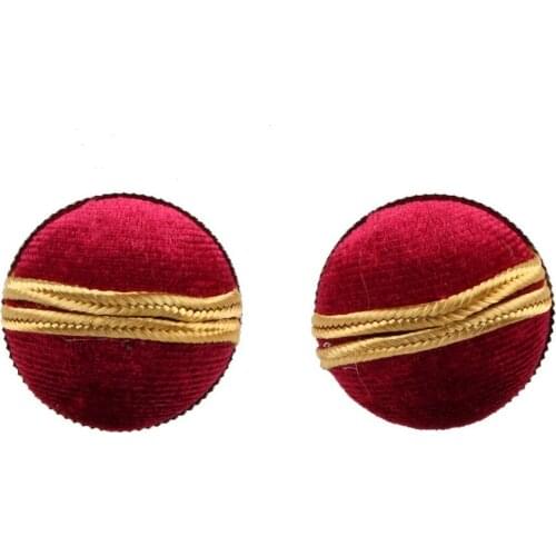 Round Button Cotton Gold Color Rope Metal Stud Earrings for Women Florate Brand Wholesale Fashion New Statement Handmade Earring