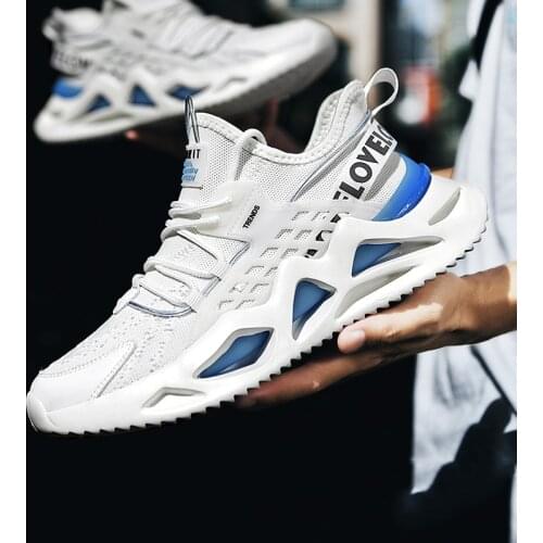 Men sneaker shoes white large size casual outdoor sports jogging shoes fashion running mesh summer high-quality vulcanization