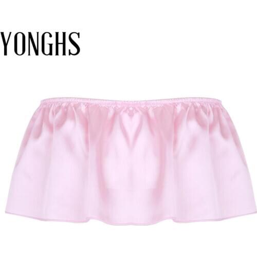 Mens Lingerie Sissy Skirted Panties Shiny Satin Erotic Sissy Skirted G-string Thong Underwear Panties Sexy Nightwear Underpants