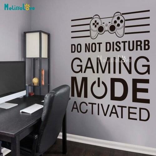 Do Not Disturb Gaming Mode Activated Game Room Playroom Decal Boy Gift Funny Quote Decor Removable Vinyl Wall Sticker BD416