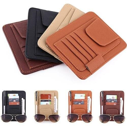 Car Styling Visor Organizer Auto Sun Visor Storage Pouch Car Organizer Sunglasses Holder Card Organizer Ticket Pocket Pen Holder