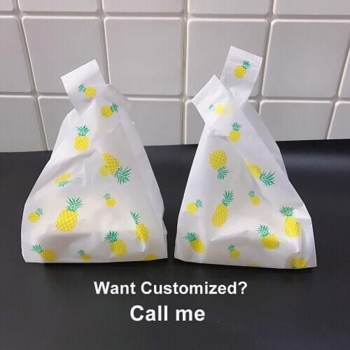 Pineaple Pizza Takeaway Lauch Bag Vegetable Shopping Pouch Fruit Design Food Packing Bag For Cake Can Be Customized Logo