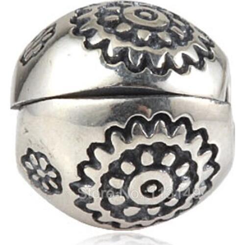 Sunflower Vintage Authentic 925 Sterling Silver Lock Clip Stopper Beads For DIY European Charm Bracelet Bangle Jewellery SCSB015