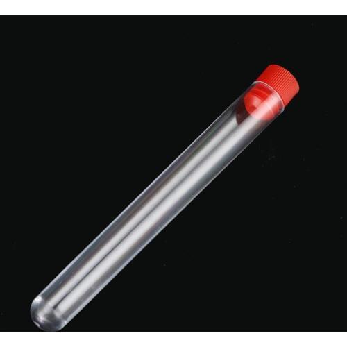 5 Pcs Disposable 12*100mm Hard Plastic Transparent Test Tubes With Cap 6ml Round Bottom Test Tube Laboratory Supplies