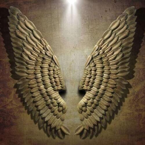 Retro Wall Decorations Loft Industrial Wind Iron Art Wing Wall Hanging Restaurant Creative Craft Retro Iron Wing Prop Decoration