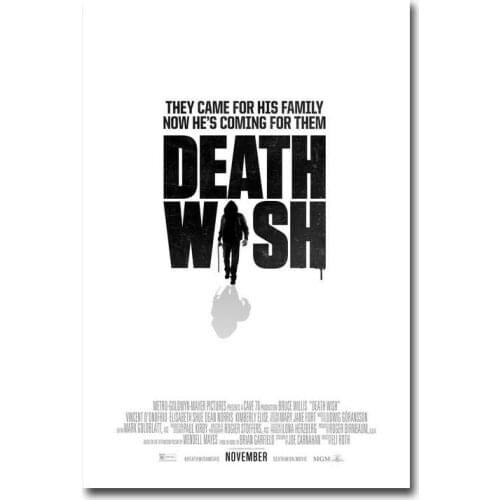 Death Wish 2018 Bruce Willis Movie Silk Poster Wall Sticker Decoration Gift