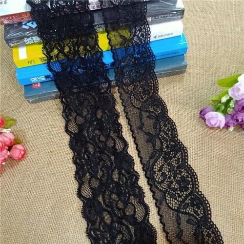 Width 5-8cm stretch Elastic and Colorful Nylon Spandex lace fabric trim for dress pants skirt decoration accessories