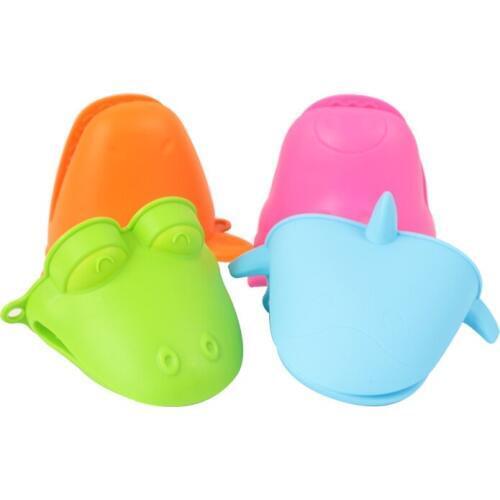 Blue Silicone Non- Stick Anti-slip Pot Holder Clip Cooking Baking Oven Mitts Kitchen Silicone Heat Resistant Gloves Clips 76g