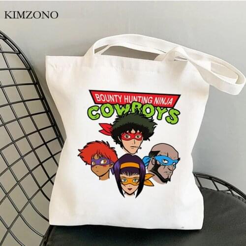 Cowboy Bebop shopping bag shopper cotton bolsa grocery reusable canvas bag sac cabas reciclaje sac tissu