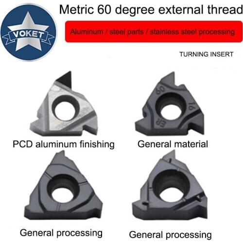 VOKET 16ER CNC metric 60 degree thread external tooth blade steel/copper aluminum/stainless steel general thread processing