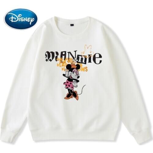 Disney Sweatshirt Fashion Minnie Mouse Cartoon Print O-Neck Pullover Casual Long Sleeve Women Harajuku Top Female Femmes 9 Color