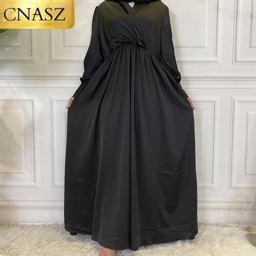 Hot Sale Elegant Muslim Women Clothing Middle East Dubai Fashion Maxi Long Satin Islam Dress 2020 New Beautiful Ladies Dress