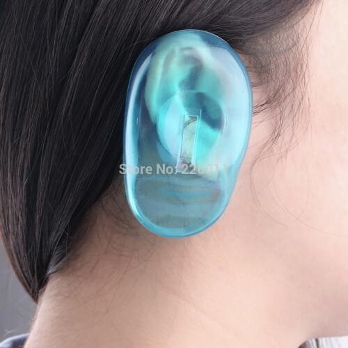 1 Pair Ear Cover Hair Dye Hair Washing Dye Clear Blue Soft Shield Protect Plastic Salon Barber Shop Hairstyle