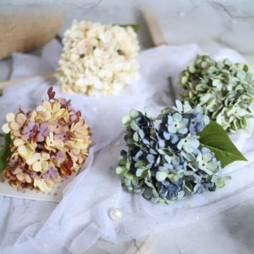 1Pcs Simulation Large Hydrangea Flower Head Silk Flowers Wedding Home Party Decoration Headdress DIY Flower Wall Accessories