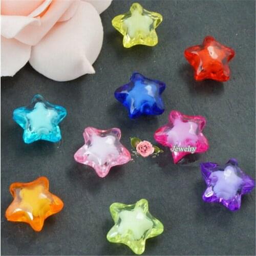 12mm NEW DIY Beads Acrylic Exquisite Beads Spacer Transparent Jewelry Star Shape Beads In Beads 100Pcs/Bag