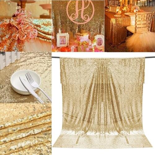 180x120cm Champagne Gold Sparkly Sequin Tablecloth Photo Photography Backdrop Wedding Party Curtain Background Studio Prop