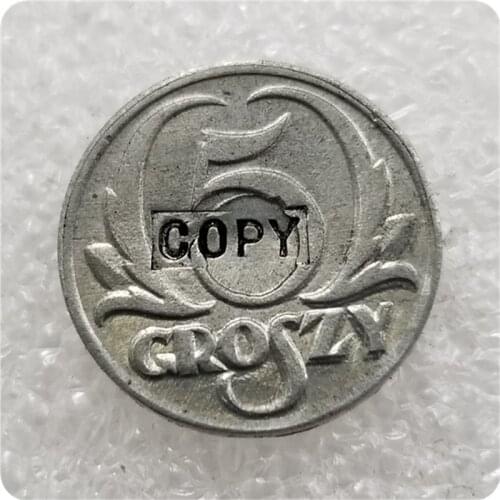 1939 POLAND 5 GROSZE Zinc Coin COPY