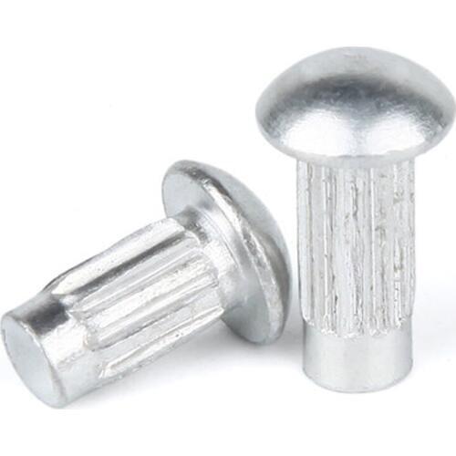 20pcs M2.5 GB827 aluminum sign rivet Solid Knurled aluminums rivets Nameplate trademark 4mm-10mm Length