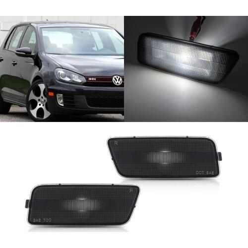 2x Smoked Lens OEM Fender Side Marker Lights For VW MK6 Golf GTI 2009-2014