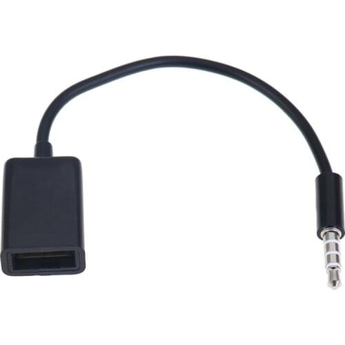 3.5mm Male AUX Audio Plug Jack To USB 2.0 Female Converter Cable Cord Car MP3