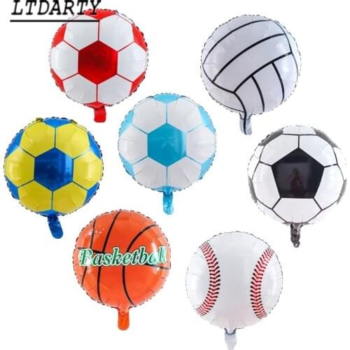 3pcs/lot baby shower birthday decor 18-inch volleyball basketball foil balloon soccer football helium balloons supplies