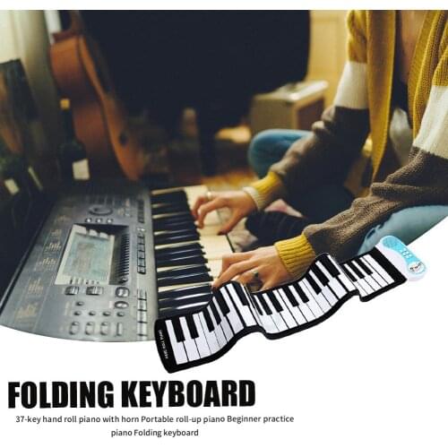 37/49 Keys Digital Keyboard Piano Portable Flexible Silicone Electronic Roll Up Piano Children Toys Built-in Speaker