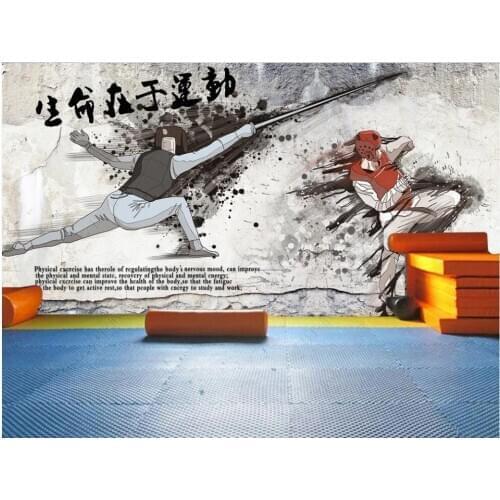 Custom mural 3d photo wallpaper Brick wall boxing sport club fitness room home decor living room wallpaper for wall 3 d in rolls