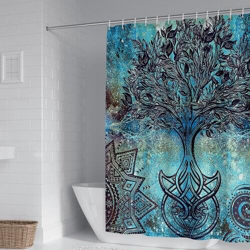 3D Personalized Geometric Pattern Shower Curtain Waterproof Fabric Machine Washable Bathroom Curtain with Hook Accessories