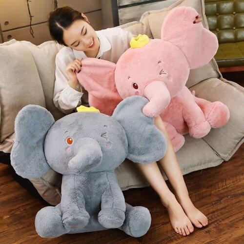 60cm Cute Cartoon Ins Crown Elephant Plush Toys Stuffed Soft Lovely Animals Pillow Dolls For Kids Girls Birthday Gifts