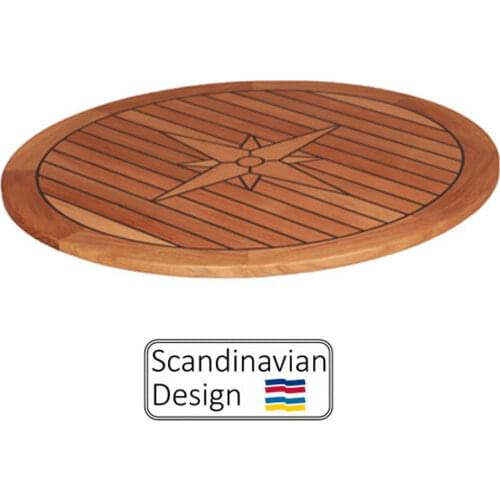Round Teak Table Top With Nautic Star 500/650/800mm Marine Boat RV Caravan