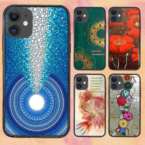 Flower Psychedelic Trippy Phone Case For iphone 12 11 6 Mini Pro XS Max X XR 7 8 Plus Soft TPU Cover 12Pro 11Pro 12Mini