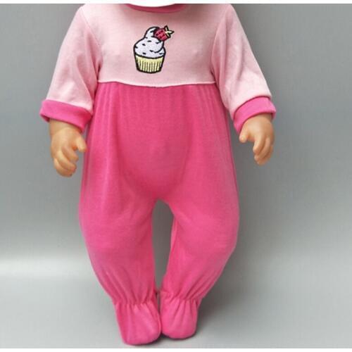 Fit 43cm baby Doll Clothes Cute cake pattern Crawling clothes baby birthday gift
