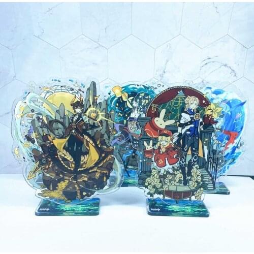 Anime Figure Genshin Impact Figure Noelle Diluc New Skin Cute Acrylic Stand Model Plate Desk Decor Standing for Friend Gifts