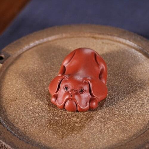 Purple sand tea pet dogs blessing baby generative tea tray furnishing articles cute animal zodiac sculptures shape