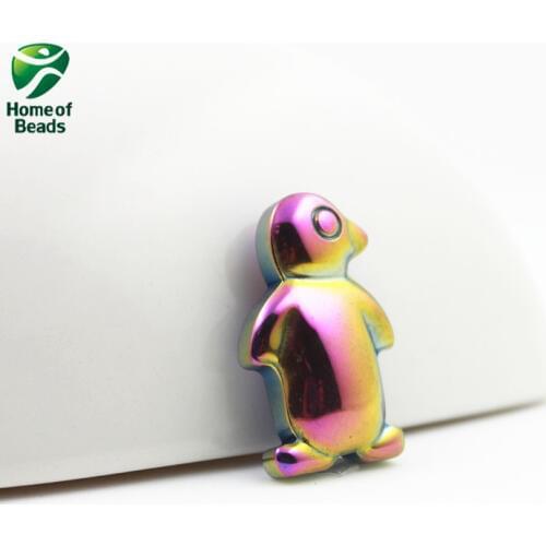 Fashion hot sale hematite rainbow penguin pendant accessories diy accessories HP1136