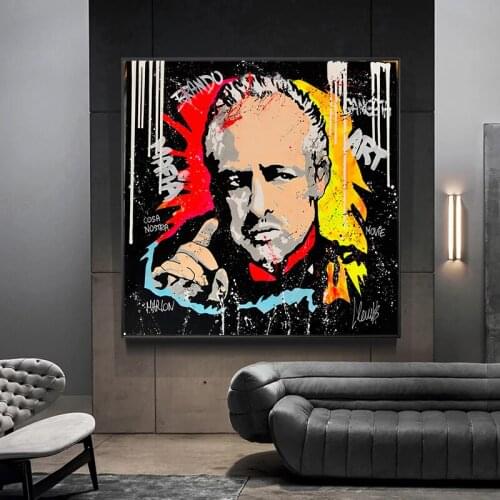 Graffiti Art Movie Canvas Paintings Godfather Portrait Posters Prints Wall Art Pictures for Living Room Home Decoration Cuadros