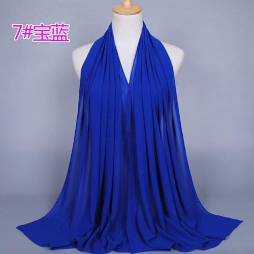 H1048 high quality big size plain chiffon muslim long scarf, rectangular scarf,can choose colors