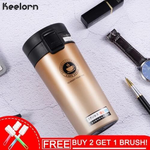 Keelorn 380ml Travel Coffee Mug Stainless Steel Thermos Tumbler Cups Vacuum Flask thermo Water Bottle Tea Mug Thermocup