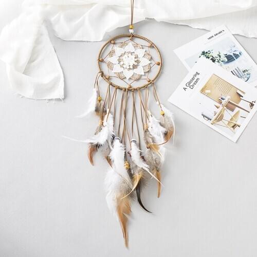 Creative Hollow Dream Catcher Home Wind Chime Pendant Wedding Bedroom Kids Room Decoration Feather Ornaments Dream Catcher-60295