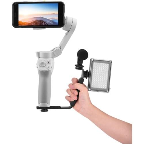 L Shaped Handle Holder for DJI OM 4 Osmo Mobile 3 2 Stabilizer Tripod Extension Rod LED Video Light Mount Microphone Bracket
