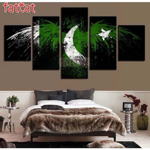 FATCAT Abstract Animal Eagle 5 Piece Diy Diamond Painting Full Square Round Drill Diamond Embroidery Sale Home Decor AE1173