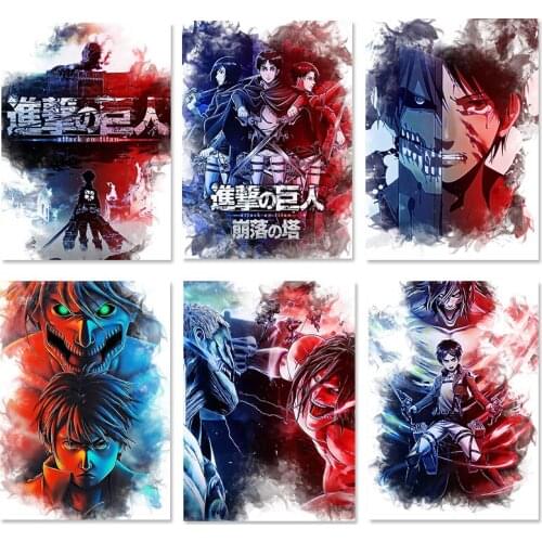 Diamond Painting Kits Anime Poster Attack on Titan Pictures Figure Prints Japanese Anime Diamond Embroidery Home Decoration