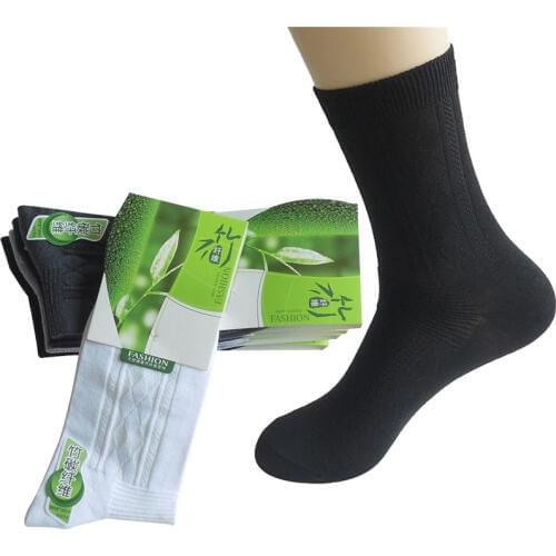 6 Pairs/lot Mens Socks Factory Price Anti-Bacteria Anti-odor Bamboo Fiber Male Short Sock Solid Color Black Cotton Sock Meias